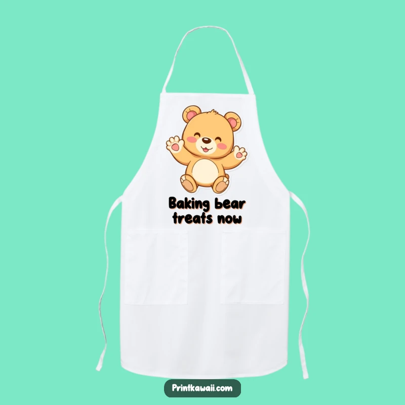 Funny Teddy Bear Apron: Joyful Wave for Kitchen Fun, Chef's Gift