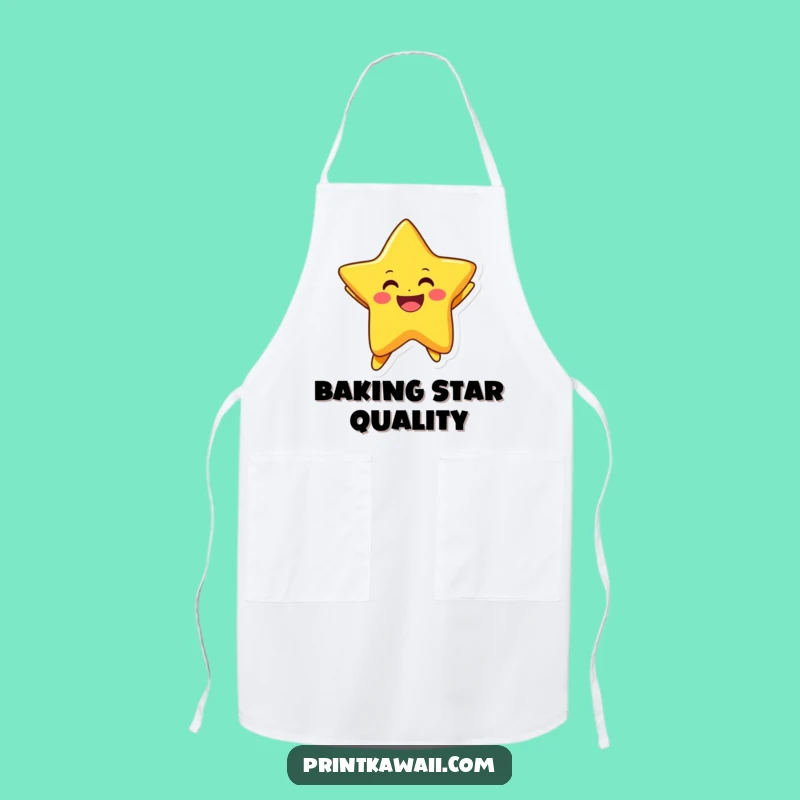 Funny Star Apron: Joyful Jumping Character for Cheerful Cooking