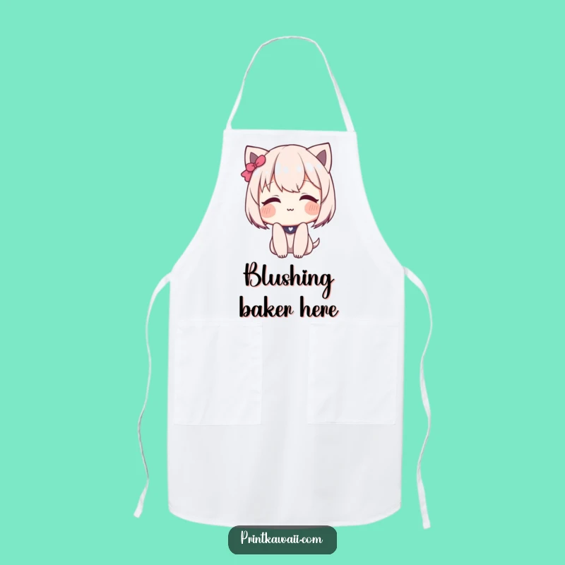 Funny Shy Blush Apron: Cook with Cuteness and a Gentle Smile