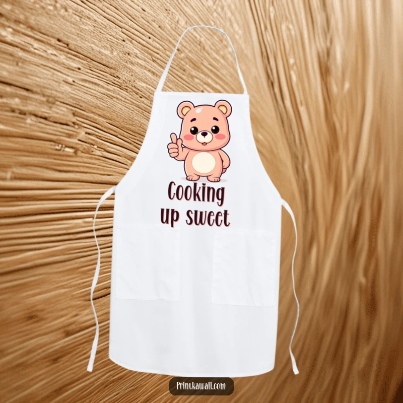 Funny kitchen apron featuring a gummy bear giving a thumbs up, adding cheerful approval to cooking tasks.