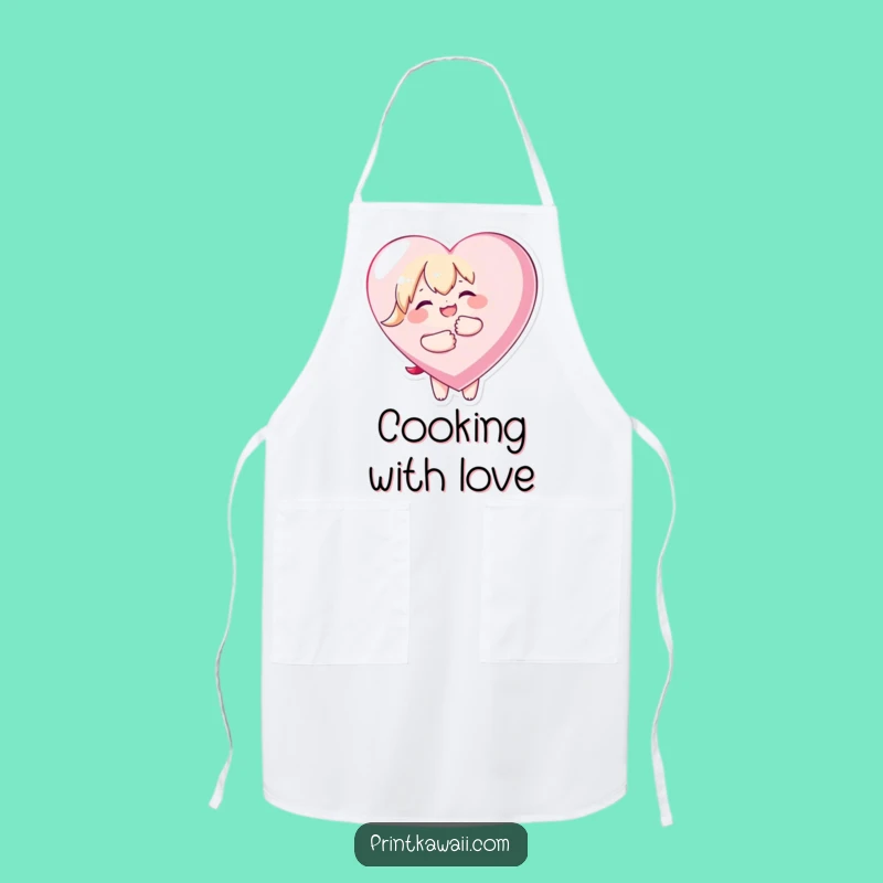 Funny Kawaii Love Apron - Kitchen Filled with Hearty Hugs