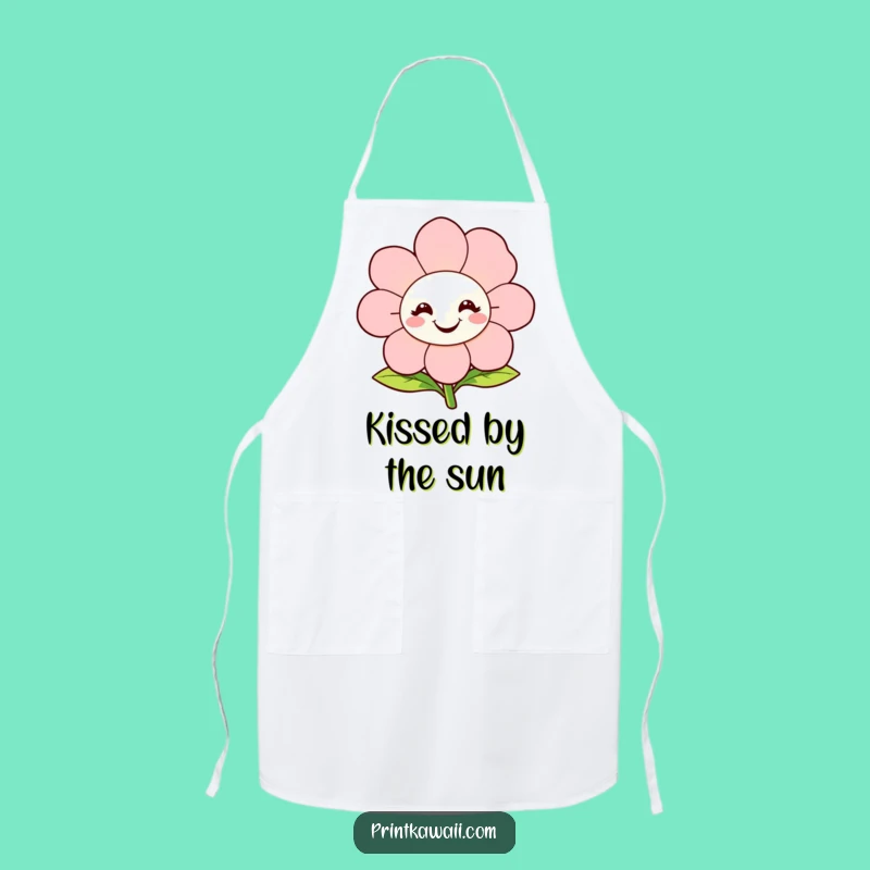 Funny Flower Character Apron: Blossom in the Kitchen with This Cheerful Wear!