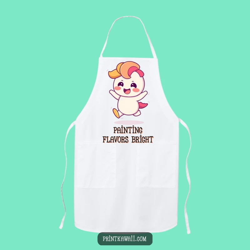 Funny Giggling Rainbow Apron: Cheerful Rainbow Character for a Fun Kitchen