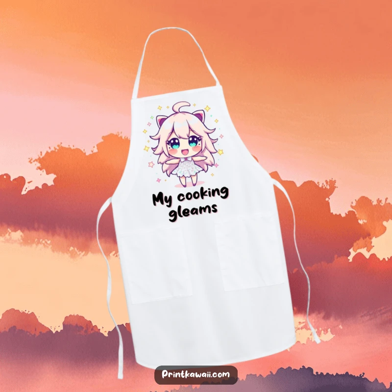 Funny Sparkle Dust Apron: A character made of sparkle dust bursts with excitement, perfect for adding a flair to your kitchen adventures.