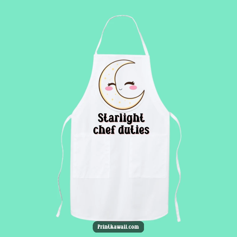 Funny Winking Moon Apron: Cook Up Laughs with Celestial Style
