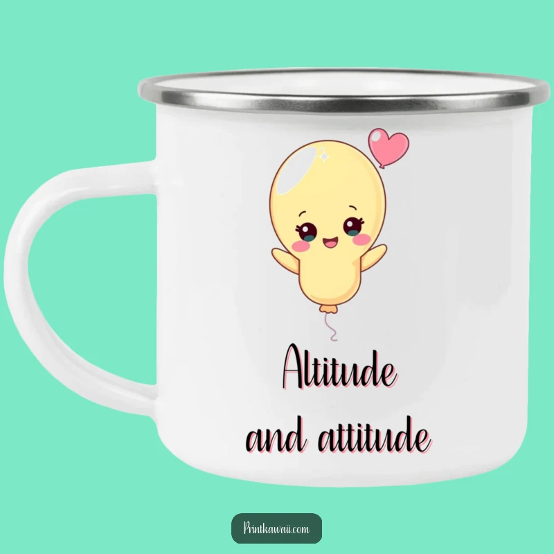 Funny Pastel Balloon Camping Mug: Cheerful Character for Outdoor Adventures