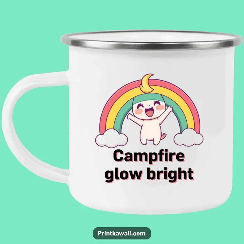 Funny Playful Rainbow Camping Mug - Outdoorsy Color Cup, Perfect Funny Gift