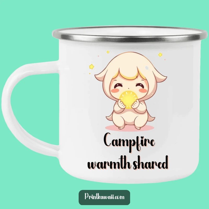 Funny Sharing Orb Camping Mug: Campfire Joy and Warmth