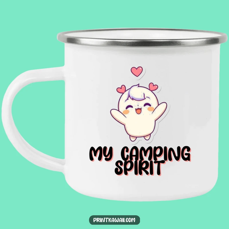Funny Adventure Mug: Cute Character's Heart Float - Outdoor Funny Gift