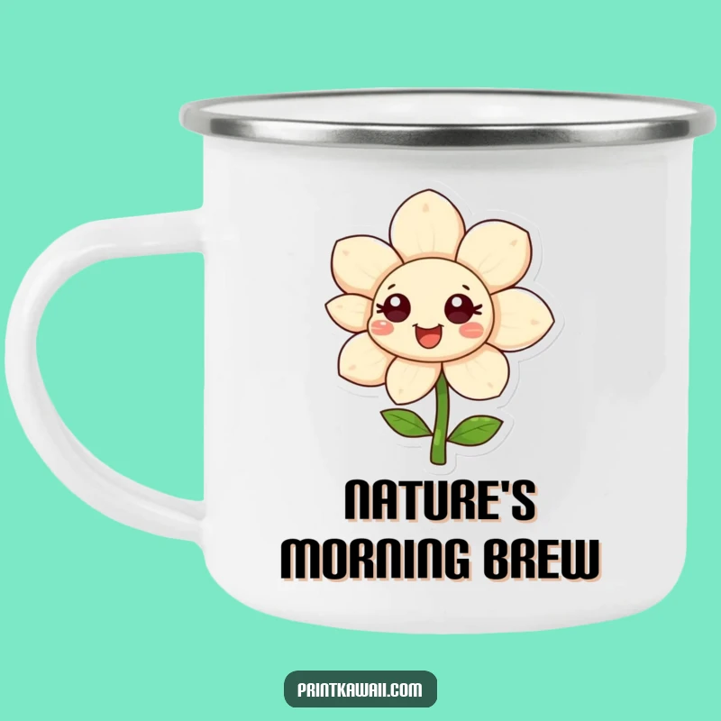 Funny Flower Camping Mug: Adventures with Happy Blooms, A Delightful Funny Gift!