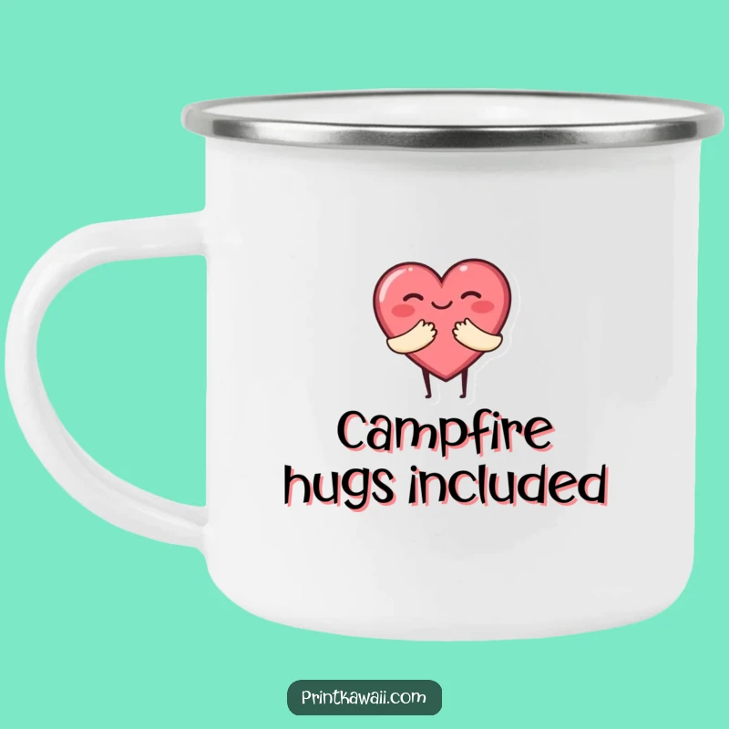 Funny Heart Hug Camping Mug: Warm Sips - A Loveable Gift
