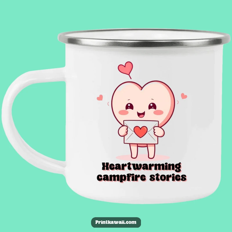 Funny Smiling Heart Love Letter Camping Mug: Share Your Love Outdoors!