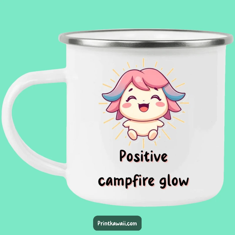Funny Radiating Energy Camping Mug: Bright Character Gift for Happy Campers