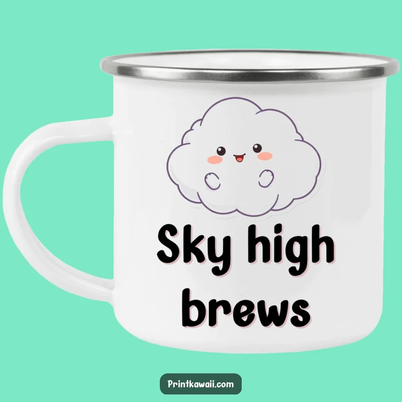 Funny Sky Cloud Mug - Playful Character Camping Mug, Great Gift