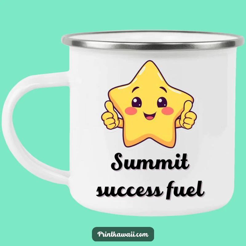 Funny Star Thumbs Up Enamel Camping Mug: Adventure with Approval