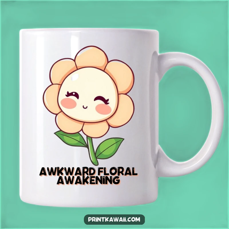 Funny Blushing Flower Mug: Sweet & Shy Gift for Garden Humor Lovers