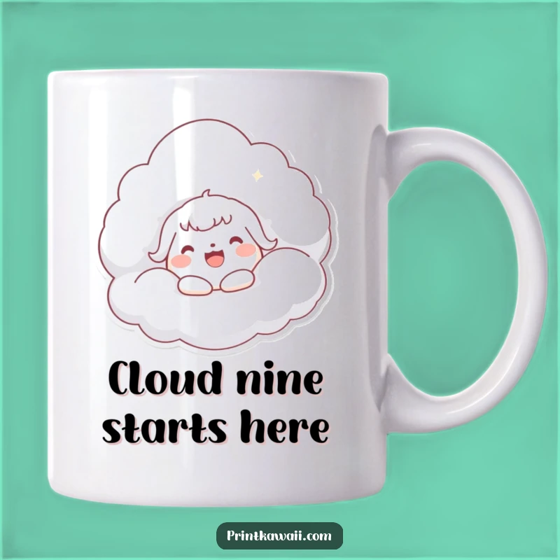 Funny Kawaii Cloud Hug Mug: Joyful Character Embrace, Perfect Funny Gift