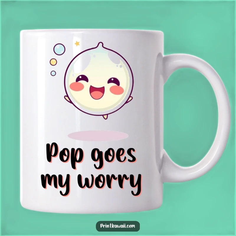 Funny Bubble Mug: Happy Popping Character for Cheerful Sips