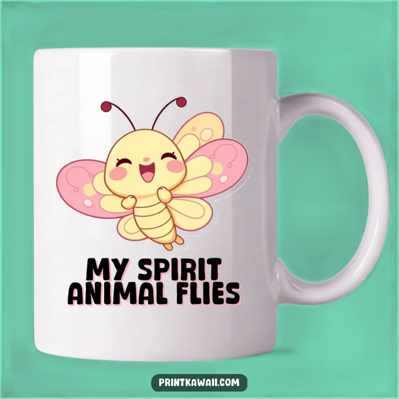 Funny Butterfly Flutter Mug: Joyful Wings for Your Morning Brew, A Delightful Funny Gift!