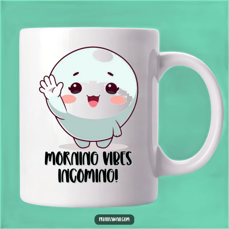 Funny Cheerful Wave Mug: Cute Character Gift for Happy Moments