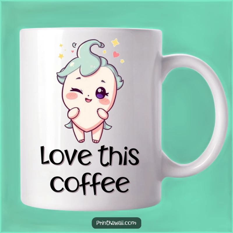 Funny Heart Mug: Winking Character Gift for Playful Mornings