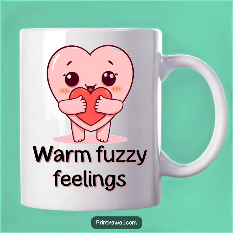 Funny Hugging Heart Mug: Adorable Character Gift for Warm Sentiments
