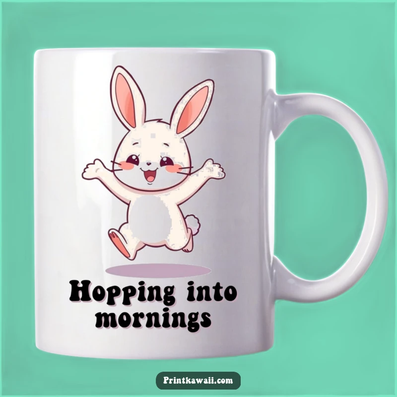 Funny Playful Bunny Mug - Hoppy Times Ahead, Perfect Gift