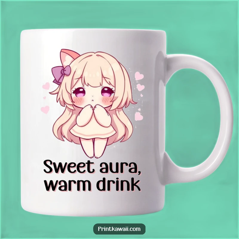 Funny Sweet Aura Mug: Adorable Character's Charm, Perfect Gift of Softness