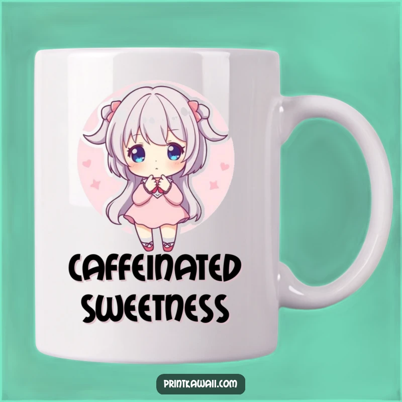 Funny Sweet Aura Mug: Character in Pink Glow, Perfect Gentle Gift