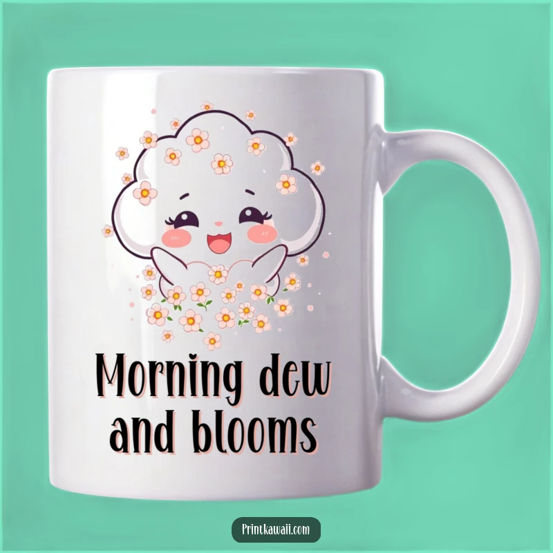 Funny Joyful Cloud Mug: Blooming Cloud Character Gift for Gentle Happiness