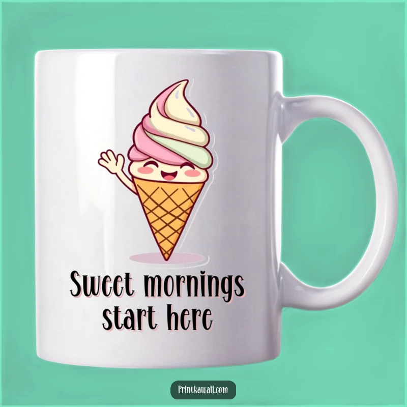 Funny Ice Cream Mug: Giggling Cone, Sweet Treat for Humor Lovers