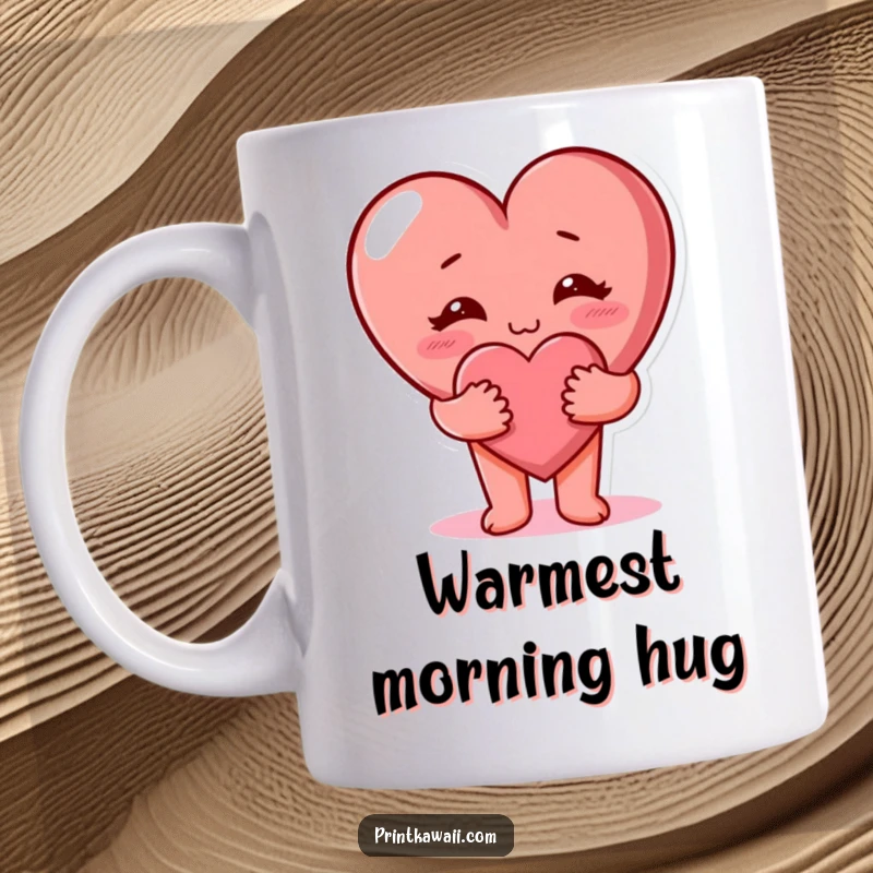 Funny cute heart character giving a warm, loving hug. Adorable and comforting funny gift.