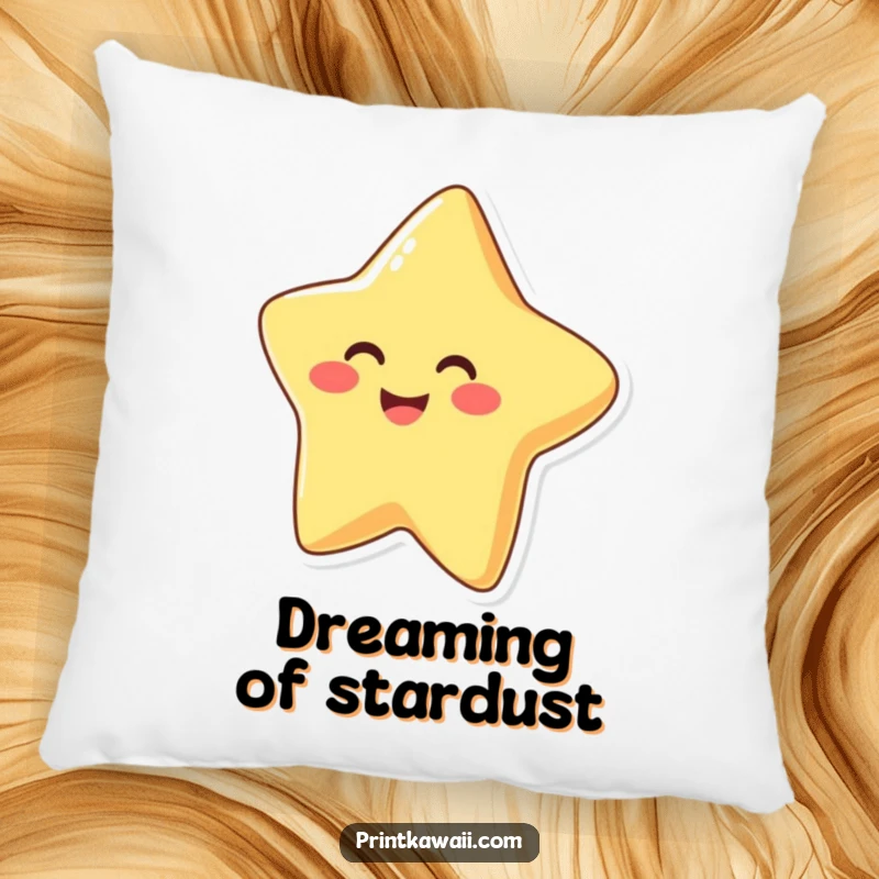 Funny Pillow with a smiling, happy star character, offering comfort and a touch of cheerful decor to any sofa.
