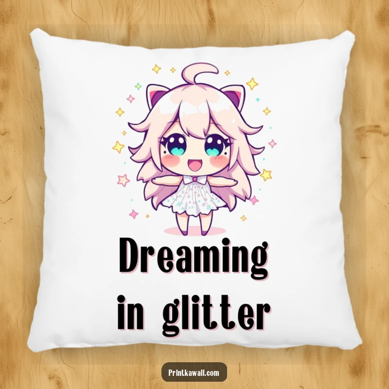 Funny Sparkle Dust Pillow: A plush pillow featuring a sparkle dust character bursting with contagious excitement, perfect for adding comfort and energy.