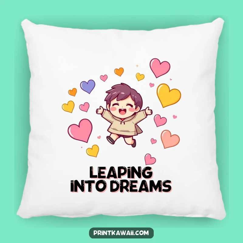 Funny Comfort Pillow: Character's Heart Leap - Soft & Funny Gift Decor