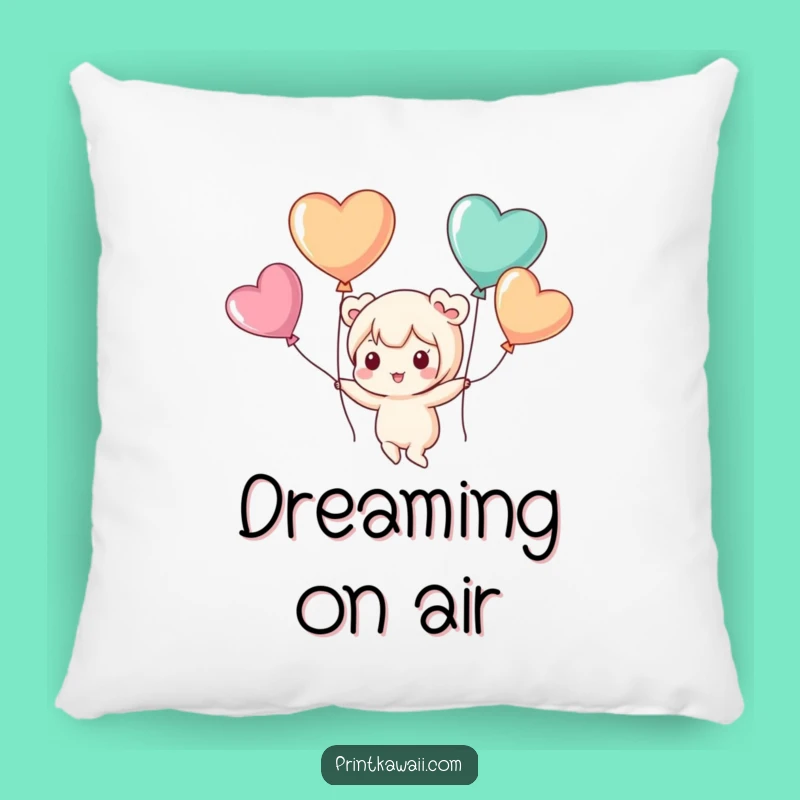 Funny Comfort Pillow: Cute Kawaii Character's Floating Bliss