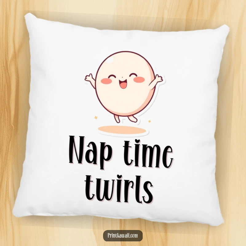 Funny Pillow: A playful, round character dances with joy, offering comfort and a touch of humorous energy.