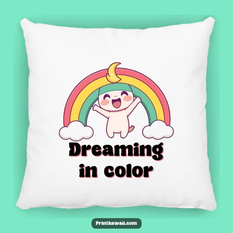Funny Playful Rainbow Pillow - Cozy Colors of Cheer, Great Funny Gift