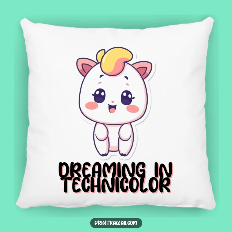 Funny Rainbow Pillow: Cozy Surprised Smile, Vibrant Comfort Gift