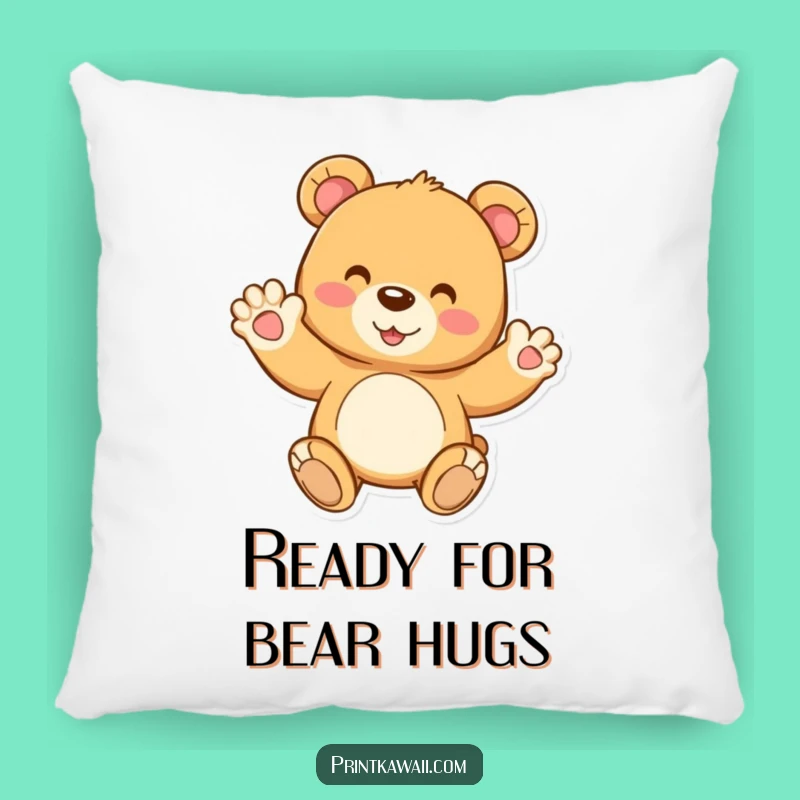 Funny Teddy Bear Pillow: Cozy Joyful Wave, Sweet Comfort Gift
