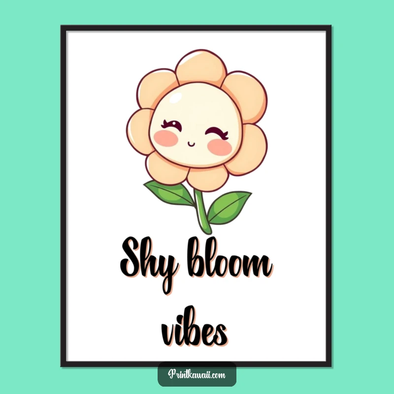 Funny Blushing Flower Digital Print: Instant Sweetness for Your Walls