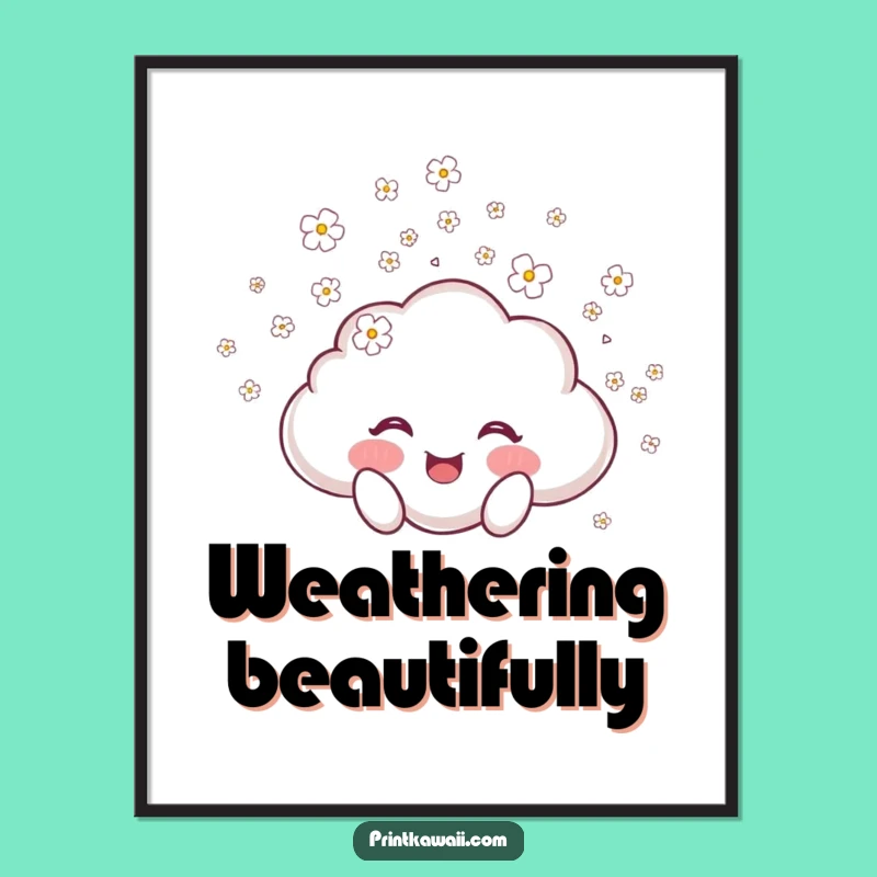 Funny Cloud Blossoms Digital Art: Whimsical & Joyful Home Decor