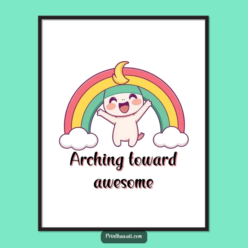 Funny Playful Rainbow Digital Art - Instant Colorful Decor, Perfect Funny Gift