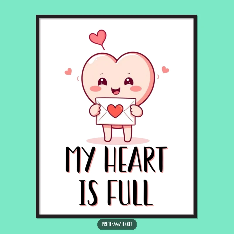 Funny Smiling Heart Love Letter Digital Art: Instant Romantic Decor!