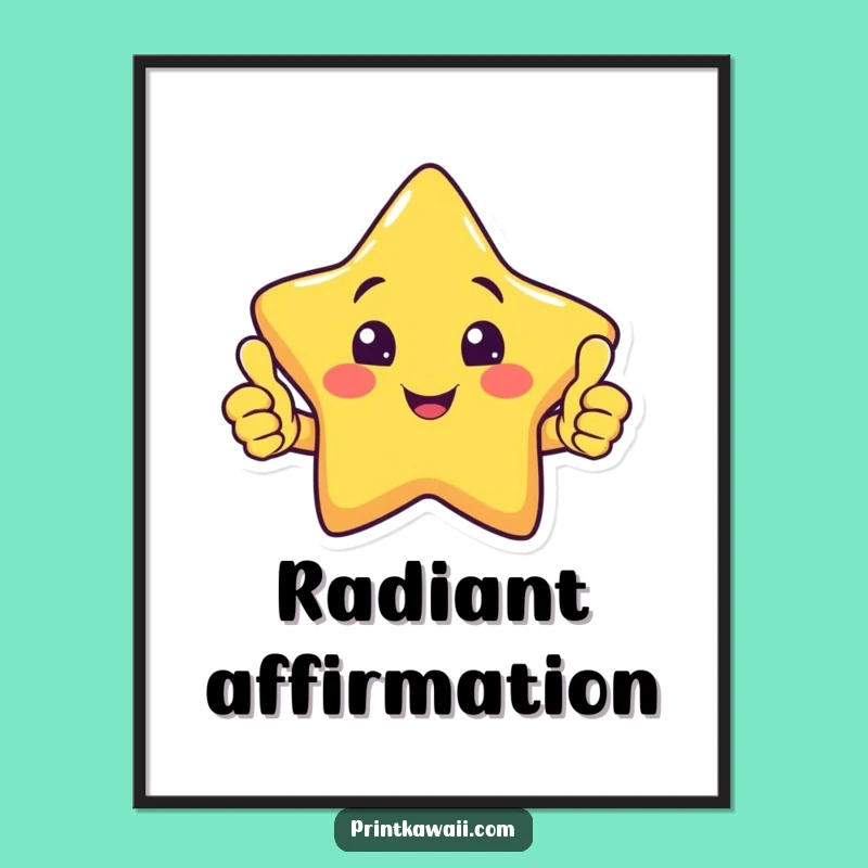 Funny Star Thumbs Up Digital Art: Positive and Hilarious Decor