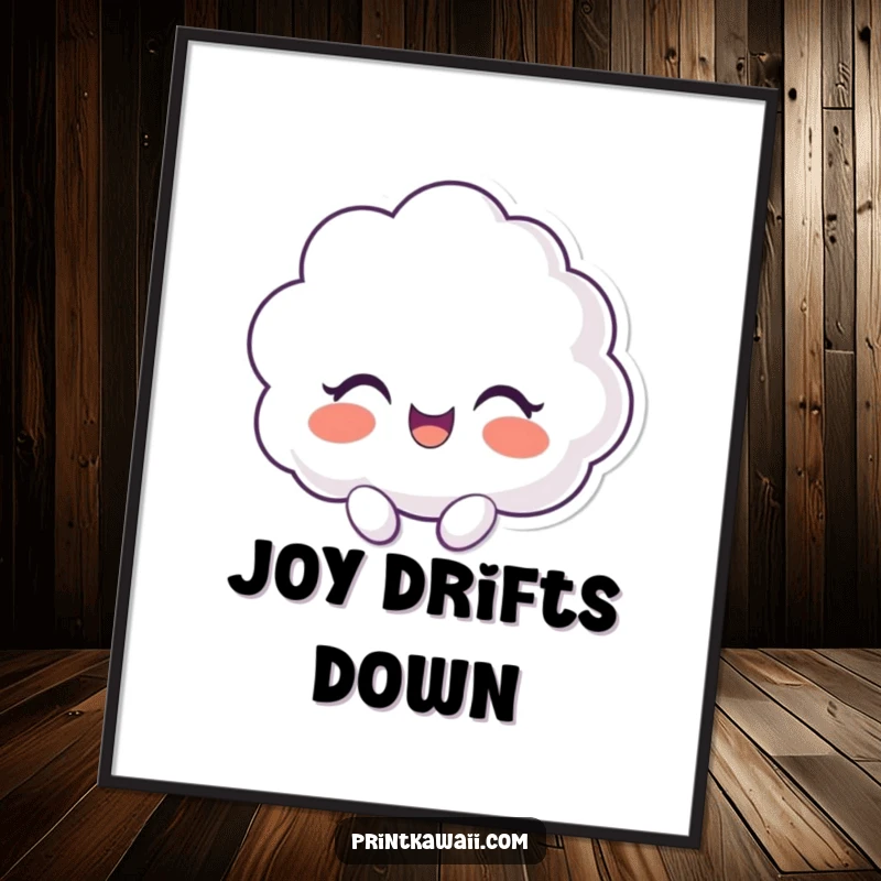 Funny digital art print of a cloud character erupting in giggles, ideal for vibrant and humorous decoration.