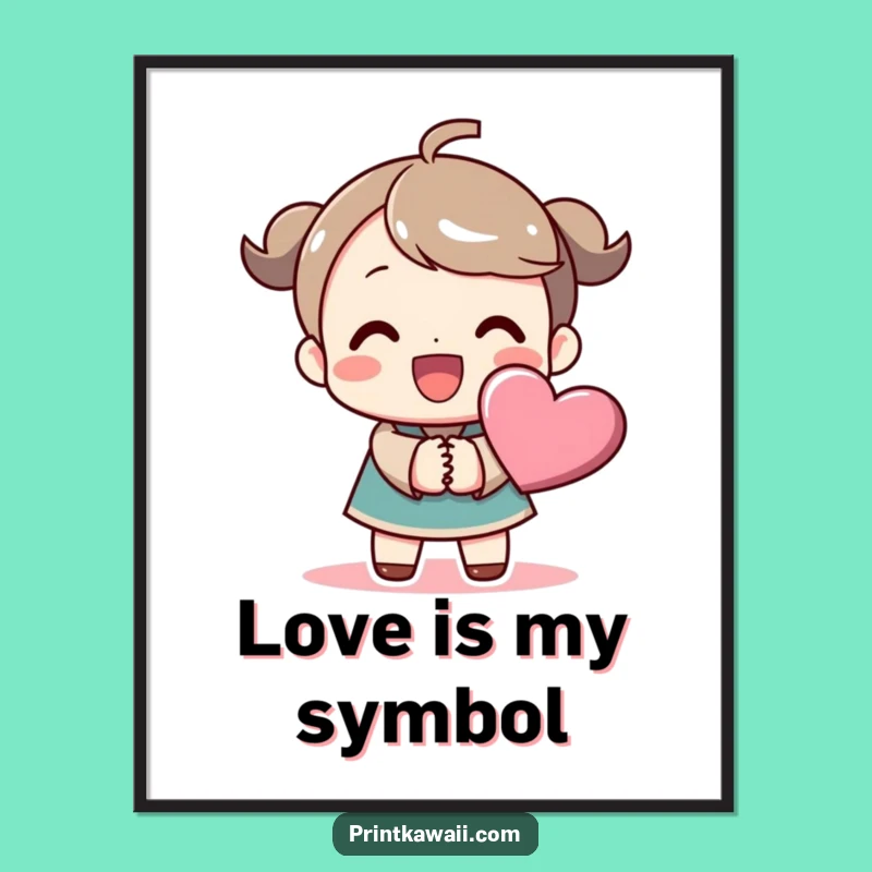 Funny Heart Hands Digital Print: Joyful Character Art, Instant Funny Gift