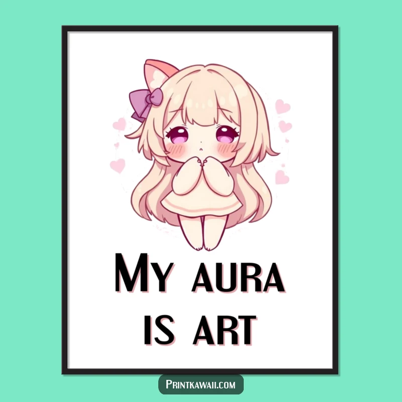 Funny Sweet Aura Digital Print: Charming Character Art, Instant Funny Gift