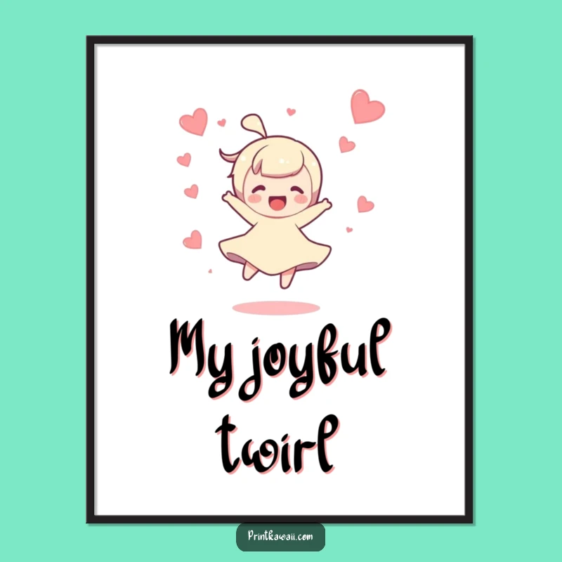 Funny Joyful Spin Digital Art: Instant Download for Happy Decor