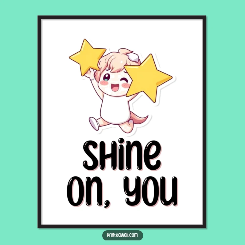 Funny Star Leap Digital Art: Instant Joyful Decor with a Funny Character